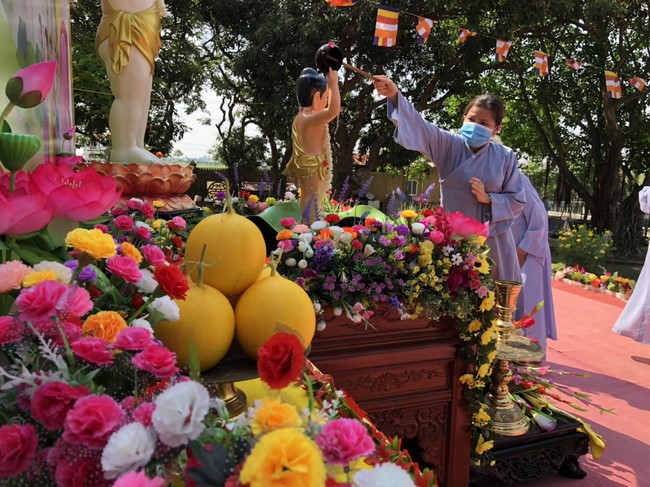 The Buddha bath Rite on occasion of His Birthday 2021 at Dong Cao Pagoda